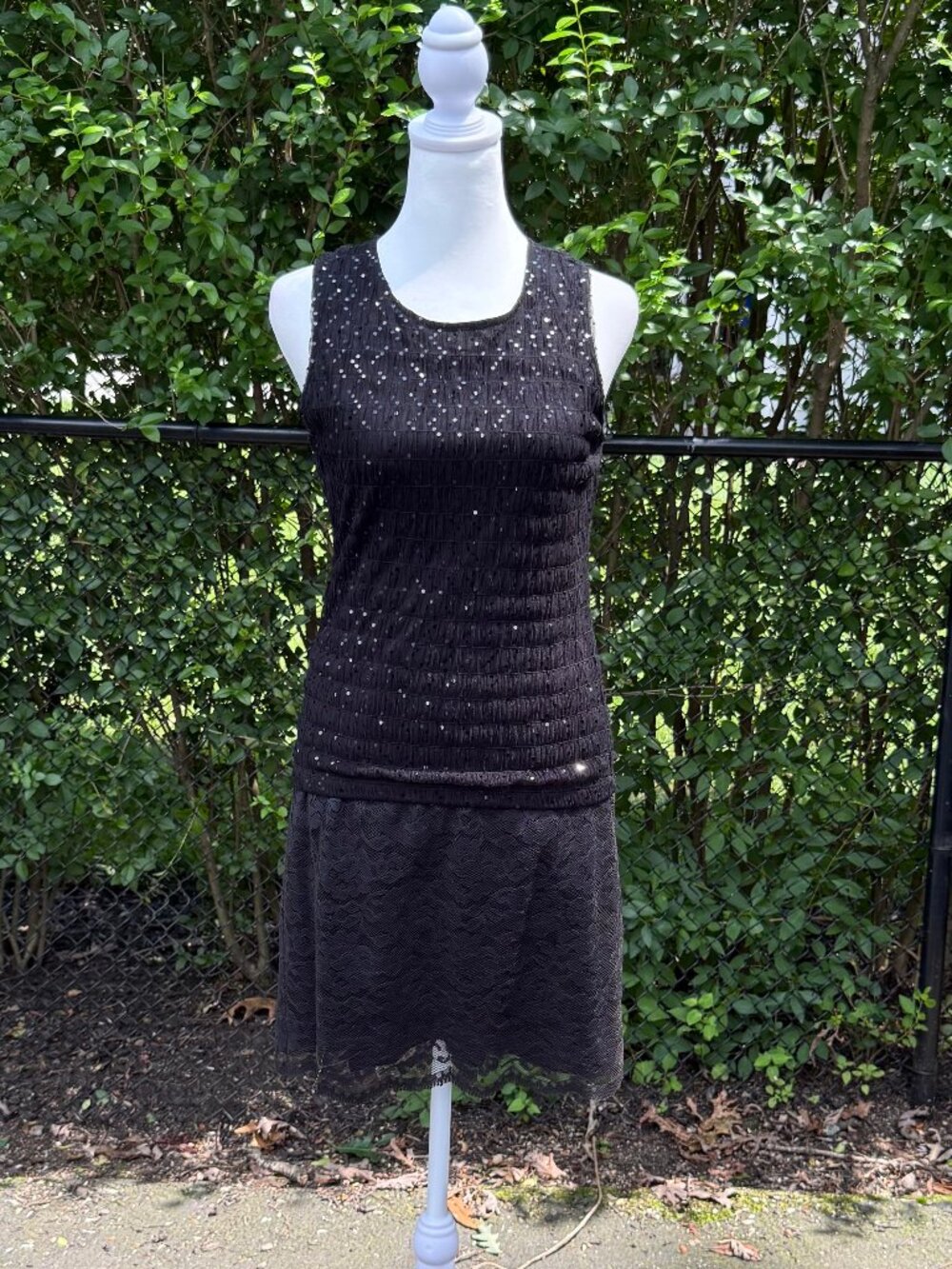 Saks Fifth Avenue Black Lace Midi Skirt